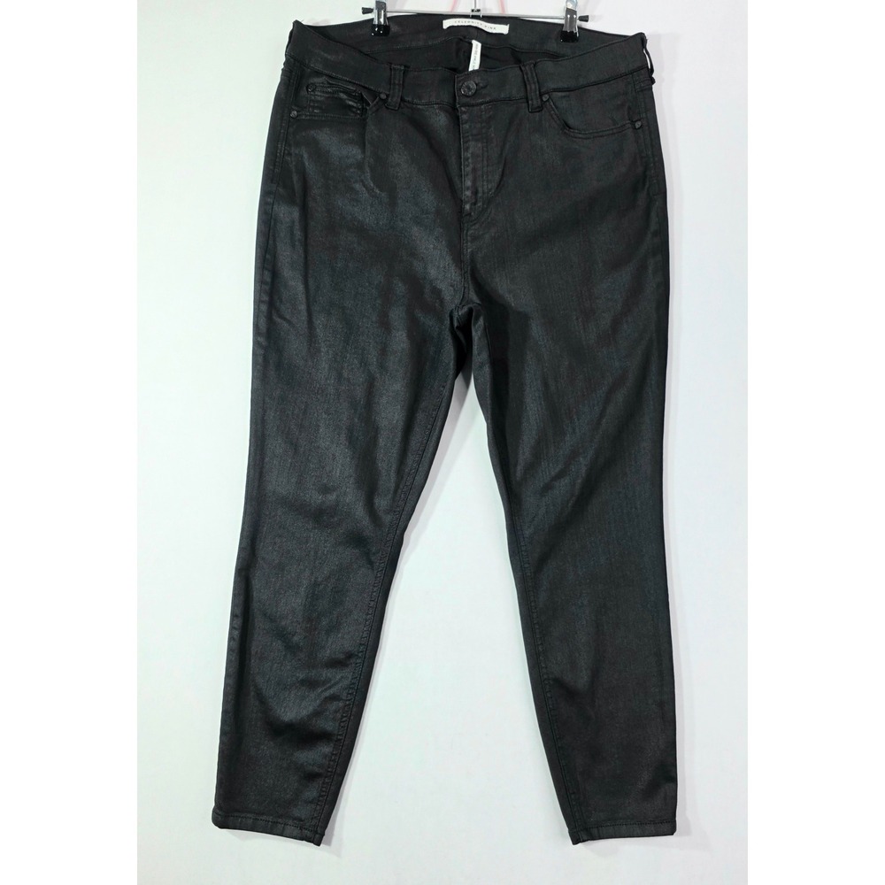 Celebrity Pink Womens High Rise Ankle Skinny Coated Black Jeans 18